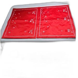 Beautiful Large Placemats 19" Long x 14" Wide Adorned with Embroidered Designs